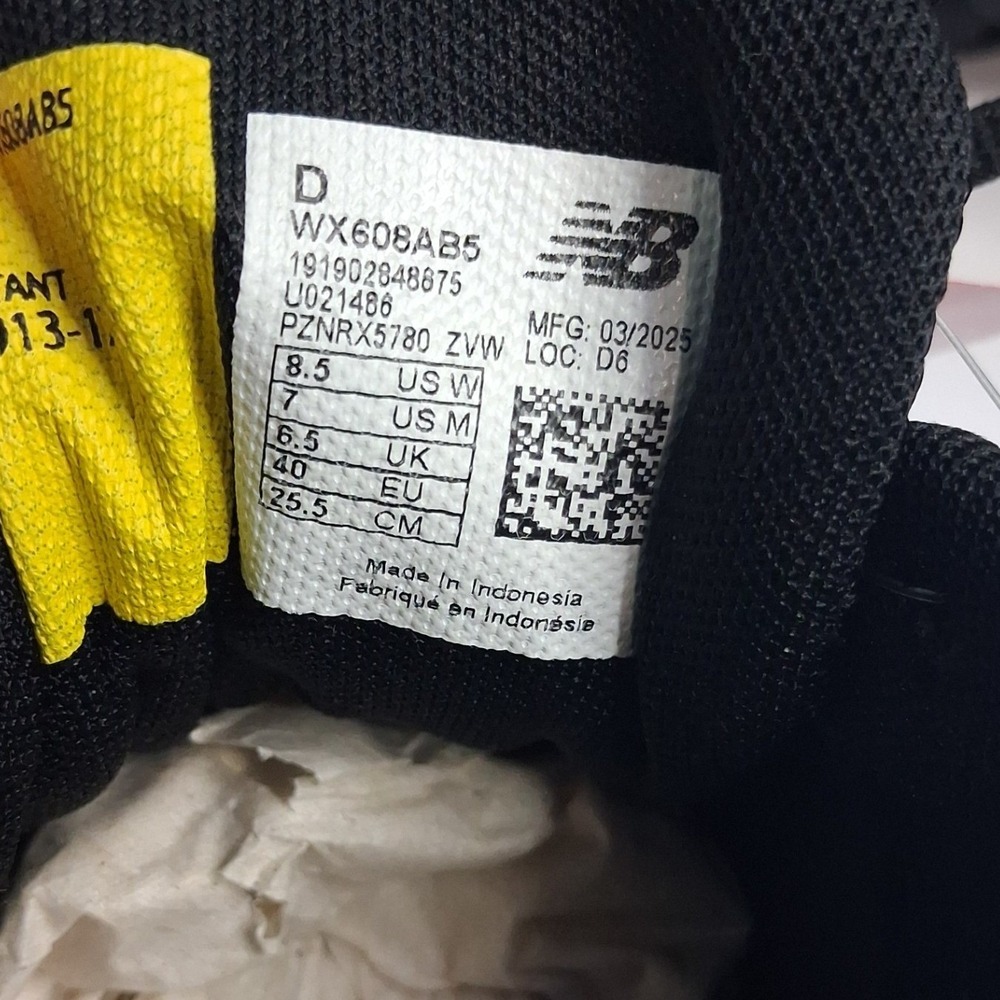 New Balance 608v5 Mens 7 Womens 8.5 Wide Black Slip Resistant Shoes WX608AB5 - Picture 6 of 12